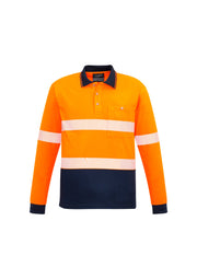 Unisex Hi Vis Segmented Tape Long Sleeve Polo-ZH530-syzmik