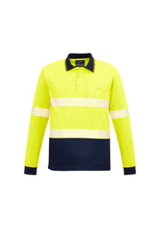 Unisex Hi Vis Segmented Tape Long Sleeve Polo-ZH530-syzmik