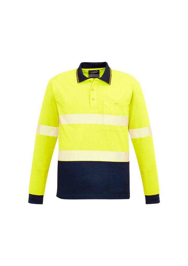 Unisex Hi Vis Segmented Tape Long Sleeve Polo-ZH530-syzmik