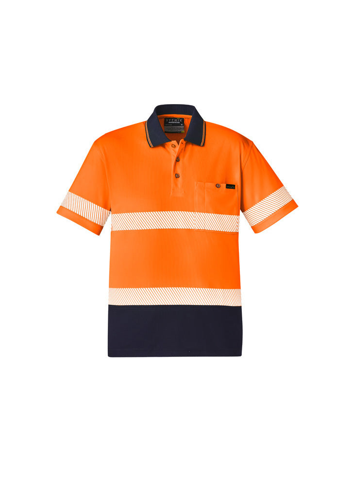 Unisex Hi Vis Segmented Tape Short Sleeve Polo-ZH535-syzmik
