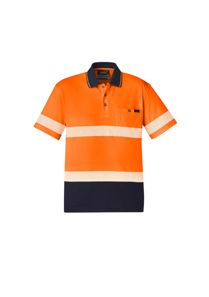Unisex Hi Vis Segmented Tape Short Sleeve Polo-ZH535-syzmik