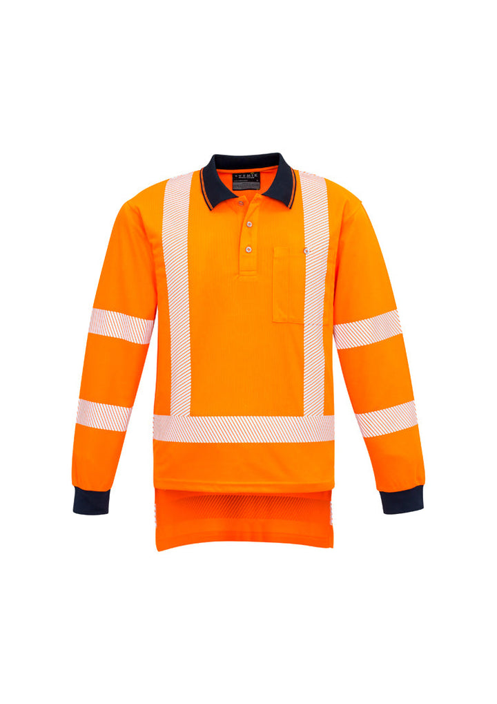 Mens TTMC-W23 Segmented Tape Long Sleeve Polo-ZH540-syzmik