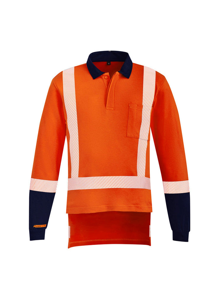 Mens Orange Flame TTMC-W23 X Back Taped Polo-ZH670-syzmik