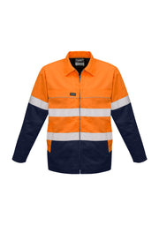 Mens Hi Vis Cotton Drill Jacket-ZJ590-syzmik