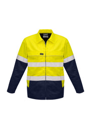 Mens Hi Vis Cotton Drill Jacket-ZJ590-syzmik