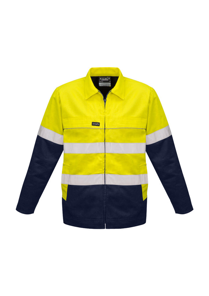 Mens Hi Vis Cotton Drill Jacket-ZJ590-syzmik