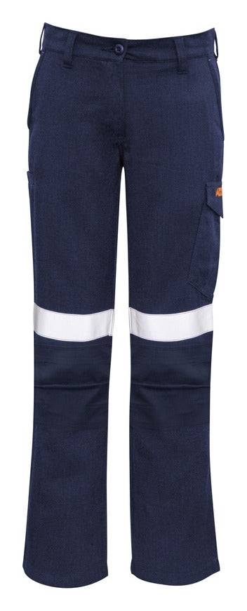 Womens Orange Flame Taped Cargo Pant-ZP522-syzmik