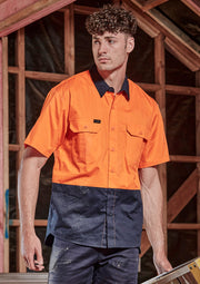Mens Hi Vis Short Sleeve Shirt-ZW115-syzmik