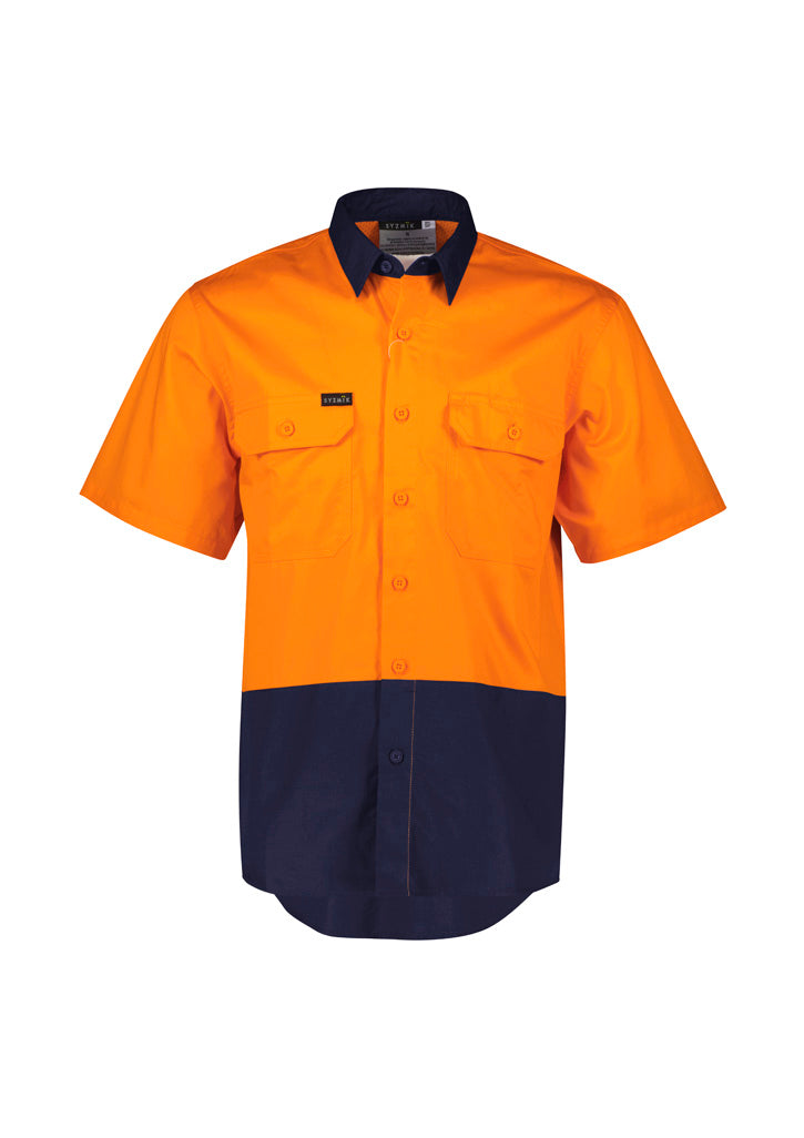Mens Hi Vis Short Sleeve Shirt-ZW115-syzmik