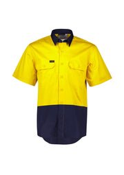 Mens Hi Vis Short Sleeve Shirt-ZW115-syzmik