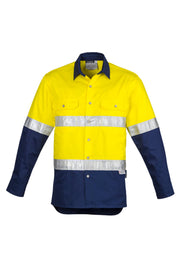 Mens Industrial Long Sleeve Shirt - Hoop Taped-ZW123-syzmik