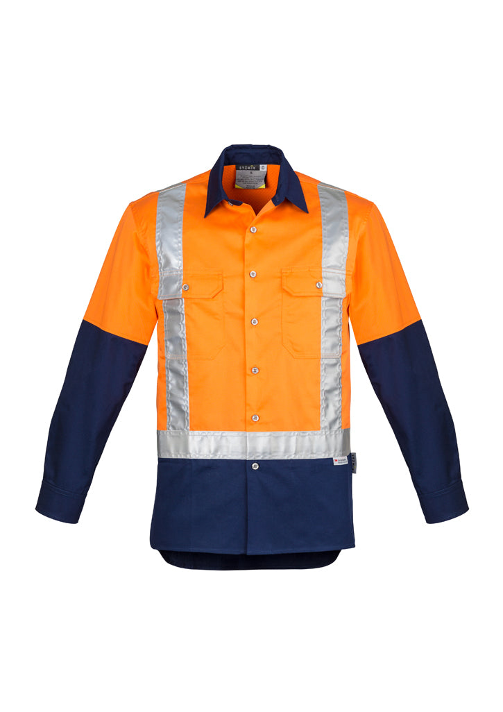 Mens Industrial Long Sleeve Shirt - Shoulder Taped-ZW124-syzmik
