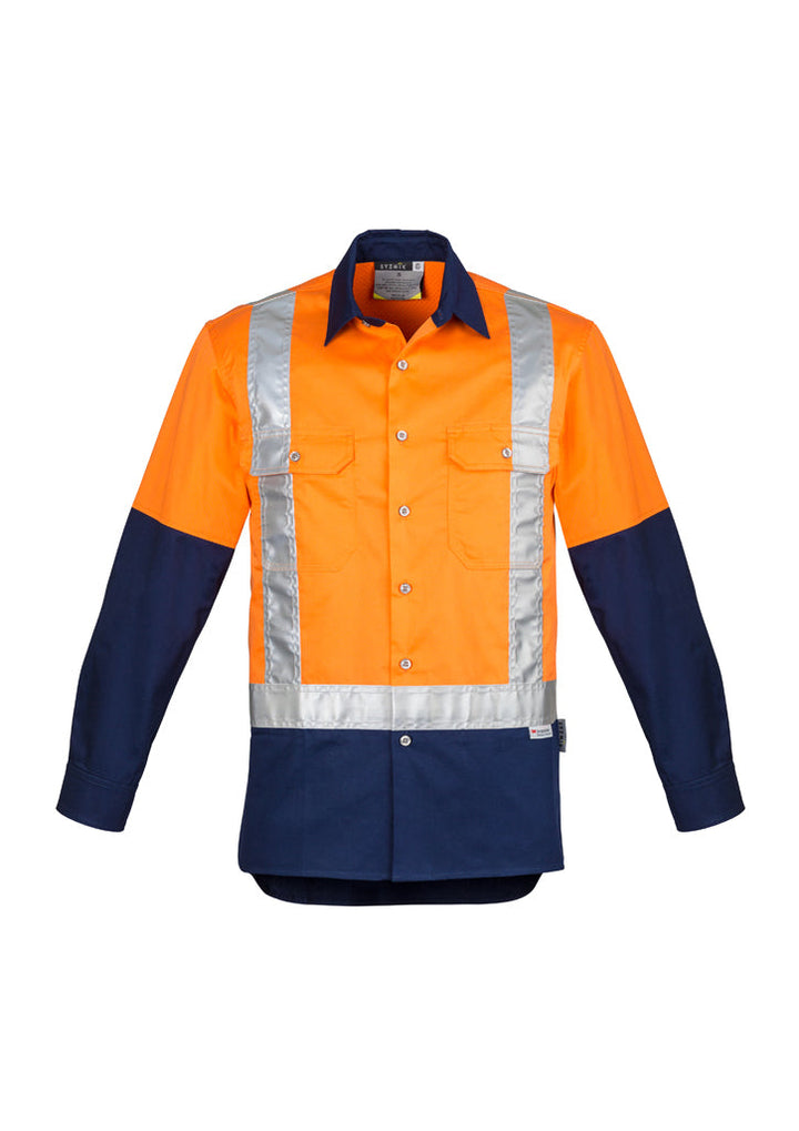 Mens Industrial Long Sleeve Shirt - Shoulder Taped-ZW124-syzmik