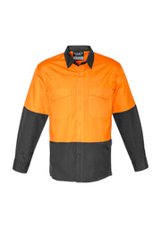 Mens Rugged Cooling Hi Vis Long Sleeve Shirt-ZW128-syzmik