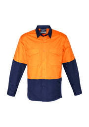 Mens Rugged Cooling Hi Vis Long Sleeve Shirt-ZW128-syzmik