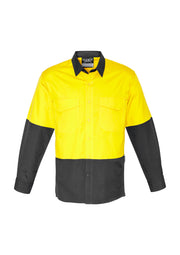 Mens Rugged Cooling Hi Vis Long Sleeve Shirt-ZW128-syzmik