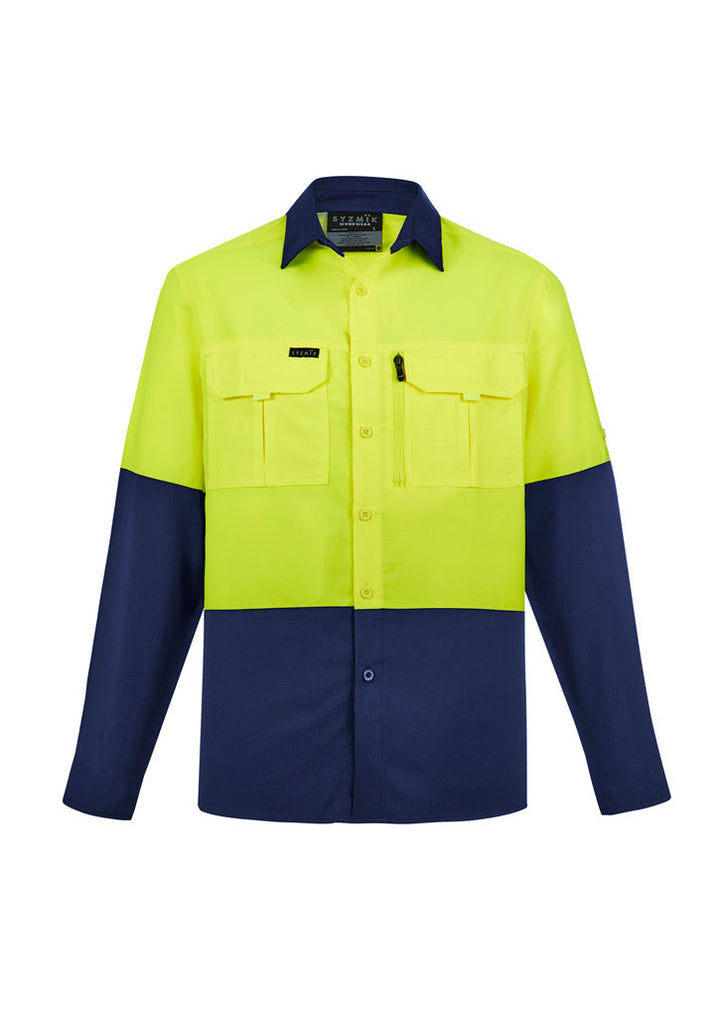 Mens Hi Vis Outdoor Long Sleeve Shirt-ZW468-syzmik