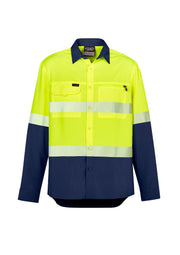 Mens Hi Vis Outdoor Segmented Tape Long Sleeve Shirt-ZW470-syzmik