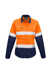 Womens Rugged Cooling Hi Vis Taped Long Sleeve Shirt-ZW720-syzmik