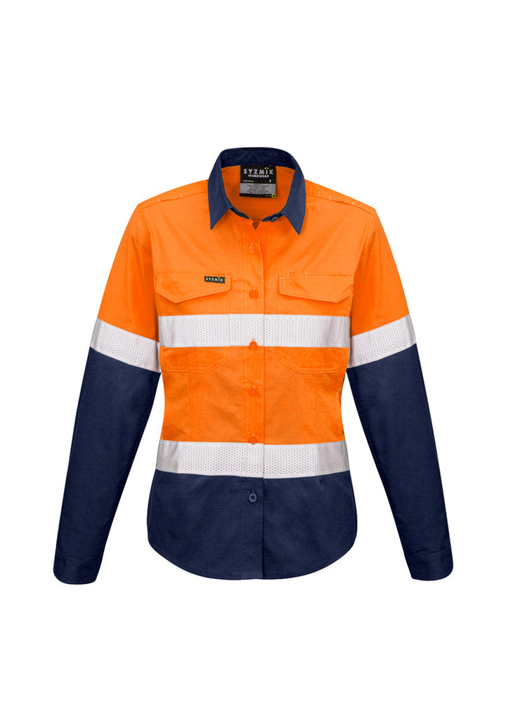 Womens Rugged Cooling Hi Vis Taped Long Sleeve Shirt-ZW720-syzmik