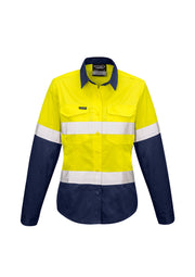 Womens Rugged Cooling Hi Vis Taped Long Sleeve Shirt-ZW720-syzmik