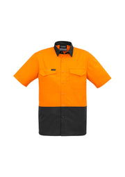 Mens Rugged Cooling Hi Vis Short Sleeve Shirt-ZW815-syzmik