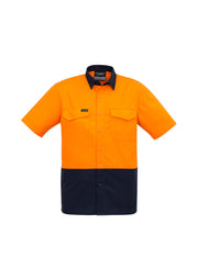 Mens Rugged Cooling Hi Vis Short Sleeve Shirt-ZW815-syzmik