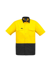 Mens Rugged Cooling Hi Vis Short Sleeve Shirt-ZW815-syzmik