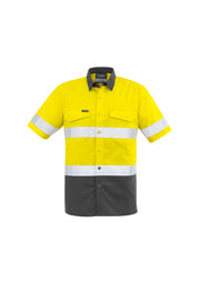 Mens Rugged Cooling Hi Vis Taped Short Sleeve Shirt-ZW835-syzmik